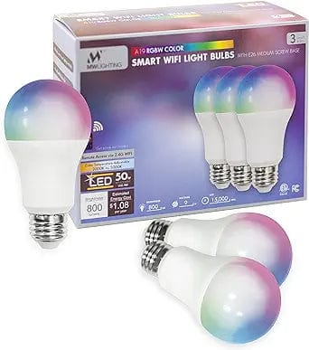 Light Bulb Smart A19 RGBW Wi-Fi Enabled Bulb 3-Pack MA1909-RGBW Image