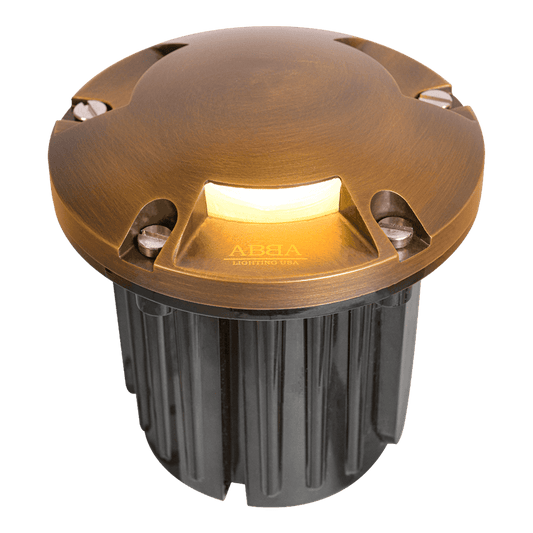 Underground Light UNB11 Cast Brass Round Tri-Directional Low Voltage LED In-ground Light Image
