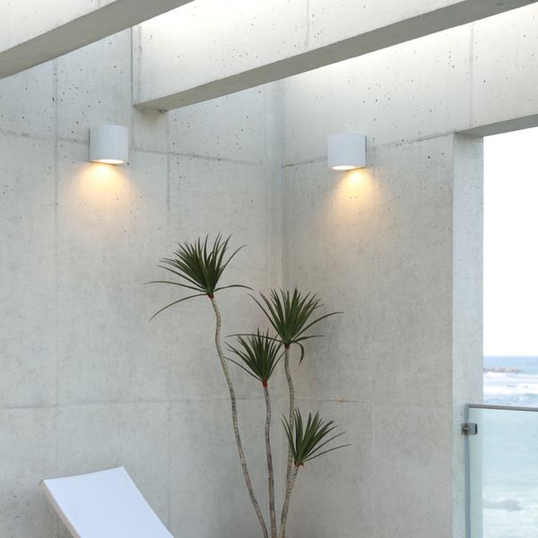 Euri Lighting Corinthian Artisan Concrete Wall Sconce – Cream White