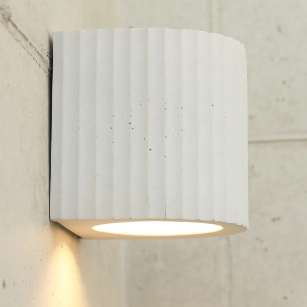 Euri Lighting Corinthian Artisan Concrete Wall Sconce – Cream White