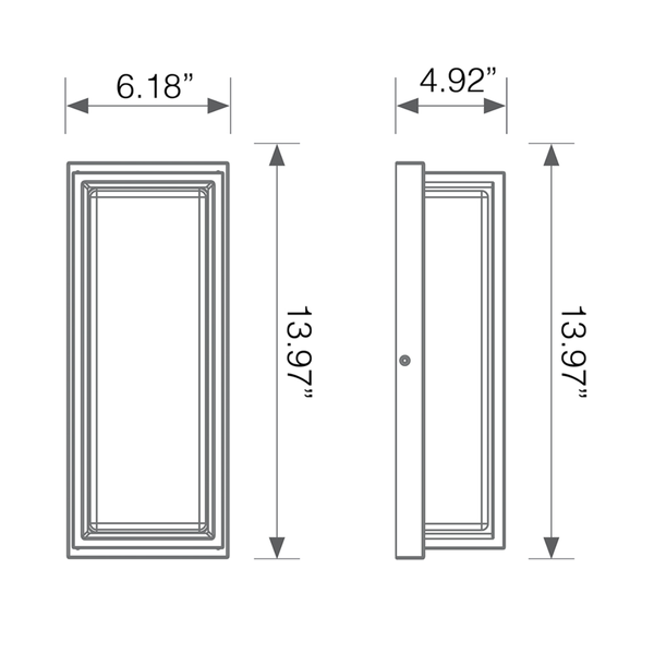 Euri Lighting 14" Smart LED Outdoor Wall Sconce