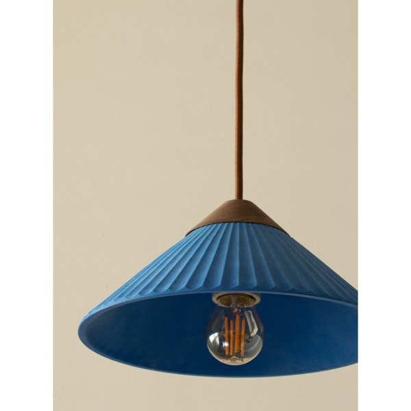 Euri Lighting Summit Mountain 10" Artisan Concrete Pendant – Blue Finish
