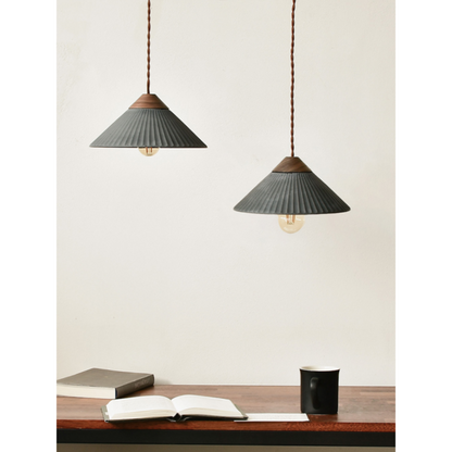 Euri Lighting Summit Mountain 10" Artisan Concrete Pendant – Gray Finish
