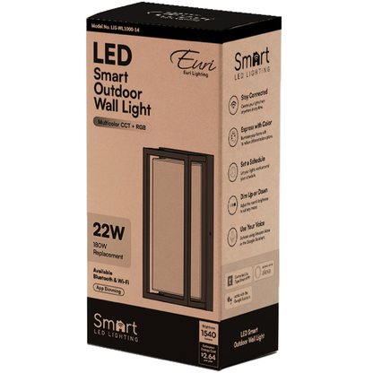 Euri Lighting 14" Smart LED Outdoor Wall Sconce