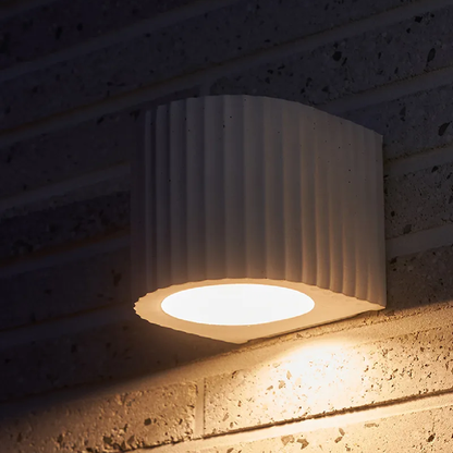 Euri Lighting Corinthian Artisan Concrete Wall Sconce – Cream White