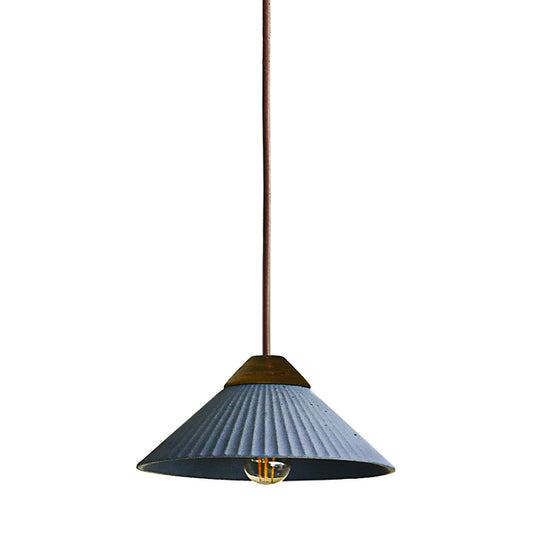 Euri Lighting Summit Mountain 10" Artisan Concrete Pendant – Blue Finish