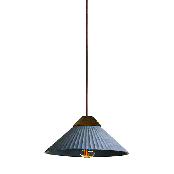 Euri Lighting Summit Mountain 10" Artisan Concrete Pendant – Blue Finish