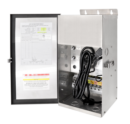 600W Low Voltage Transformer Silver Stainless Steel