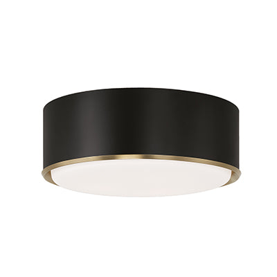 Capital Lighting — Carlton 3-Light Semi Flush Mount – Matte Black & Matte Brass with Soft White Glass