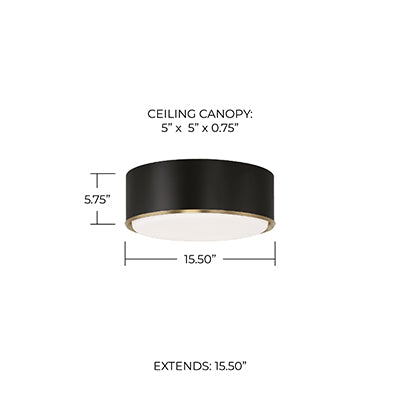Capital Lighting — Carlton 3-Light Semi Flush Mount – Matte Black & Matte Brass with Soft White Glass