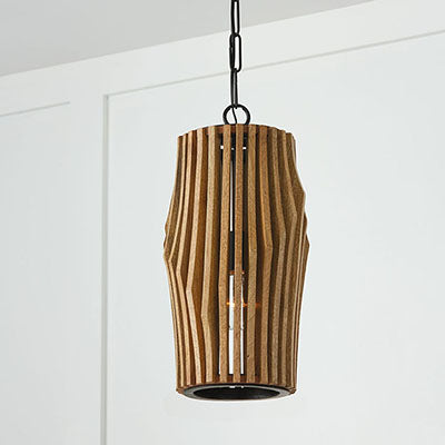 Archer Small Pendant – Handcrafted Mango Wood and Matte Black Finish