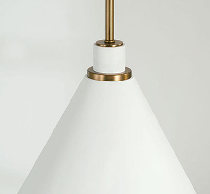 Bradley Pendant – Aged Brass & Matte White Metal Shade