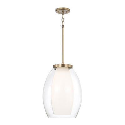 Joss Pendant – Layered Glass with Aged Brass Finish