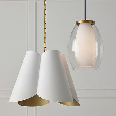 Joss Pendant – Layered Glass with Aged Brass Finish
