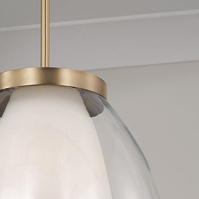 Joss Pendant – Layered Glass with Aged Brass Finish