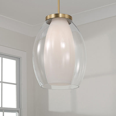 Joss Pendant – Layered Glass with Aged Brass Finish