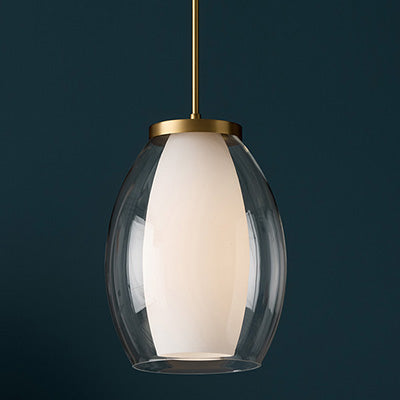 Joss Pendant – Layered Glass with Aged Brass Finish