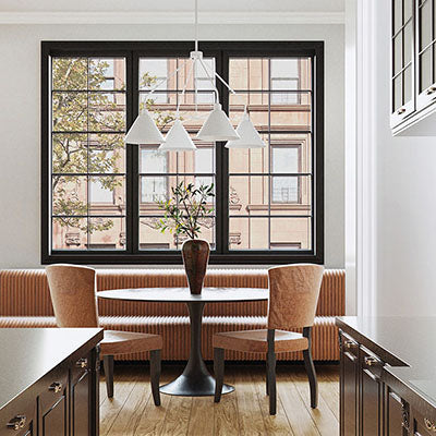 Alden 4-Light Chandelier – Matte Black with White Interior