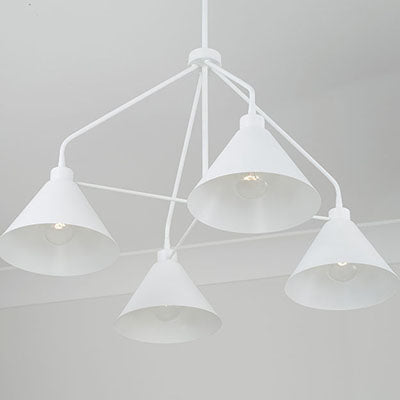 Alden 4-Light Chandelier – Matte Black with White Interior