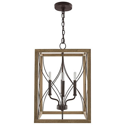 Tybee Lantern Foyer – Handcrafted Mango Wood & Metal in Distressed Finish