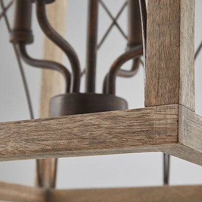 Tybee Lantern Foyer – Handcrafted Mango Wood & Metal in Distressed Finish