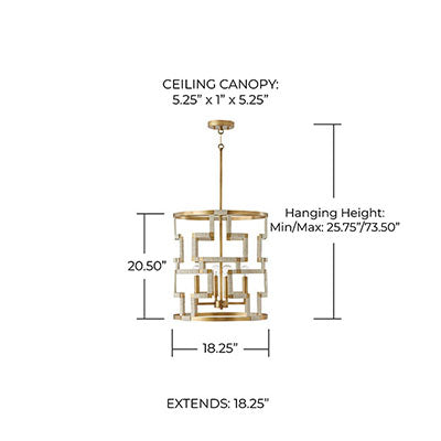 Hala 4-Light Foyer Chandelier – Hand-Wrapped Jute & Patinaed Brass