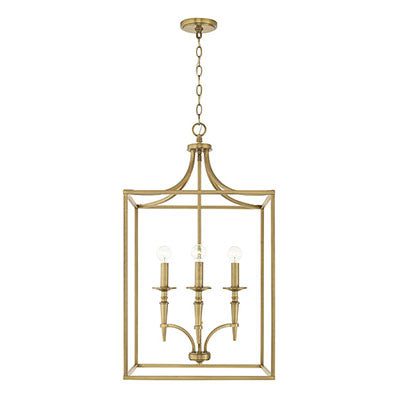 Abbie 4-Light Foyer in Aged Brass with Candlestick Detailing