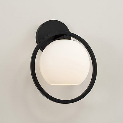 Zeek Circle 1-Light Wall Sconce – Matte Black with Soft White Glass