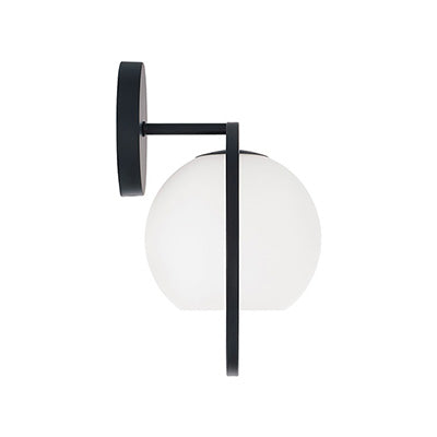 Zeek Circle 1-Light Wall Sconce – Matte Black with Soft White Glass