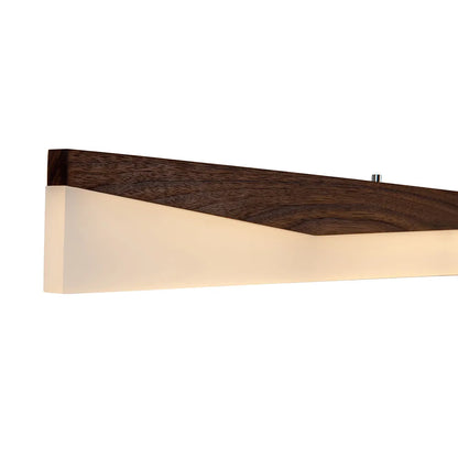 Euri Lighting Linear Wood Viva Pendant 47" – Modern Walnut LED Pendant Light
