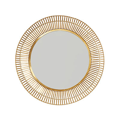 Round Matte Brass Mirror – 34" x 34" Handcrafted Metal Frame