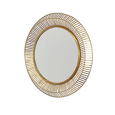 Round Matte Brass Mirror – 34" x 34" Handcrafted Metal Frame