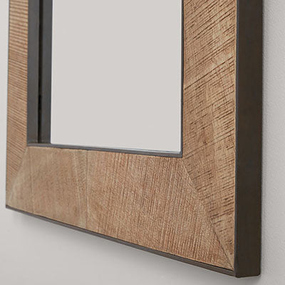 Rectangle Rough Sawn Wood Mirror