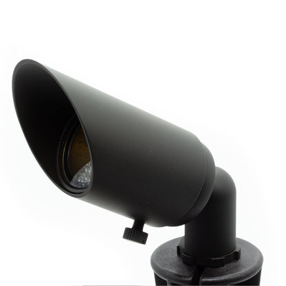 Adjustable Spot Light Fixture with Clear Flat Glass Lens in Dark Brass