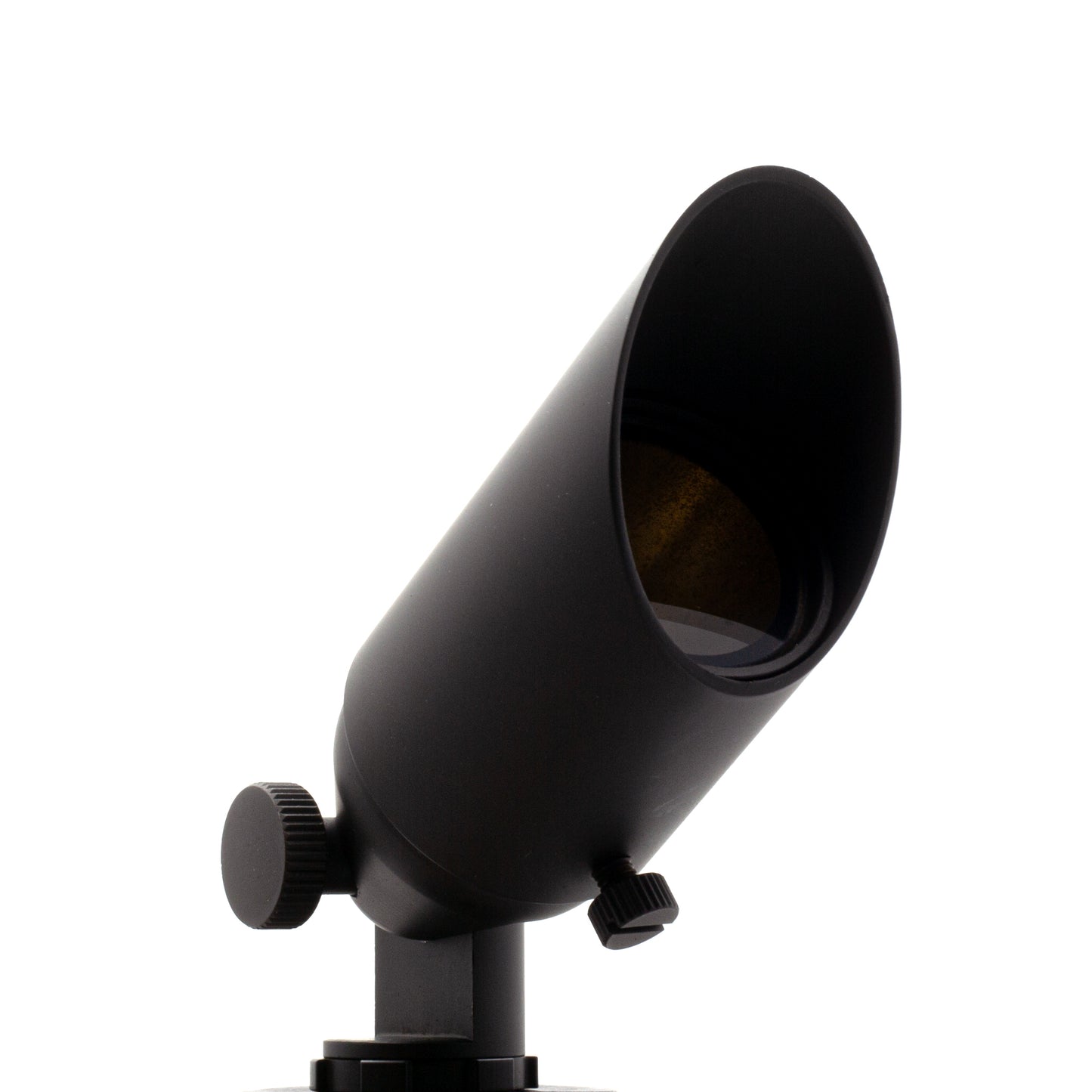 Adjustable Spot Light Fixture with Clear Flat Glass Lens in Dark Brass