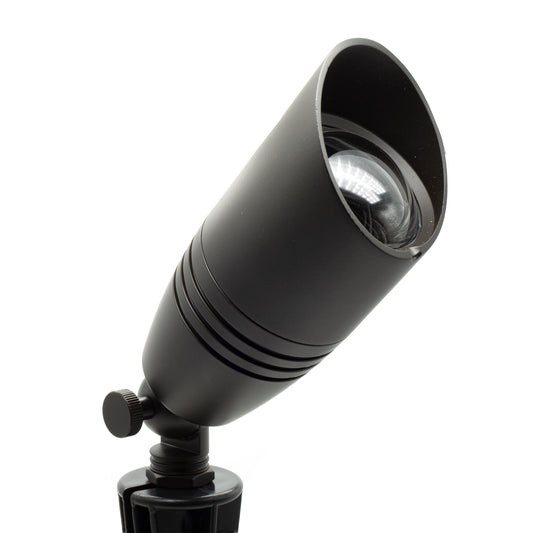 Adjustable Spot Light Fixture with Clear Convex Glass Lens in Black and Antique Bronze