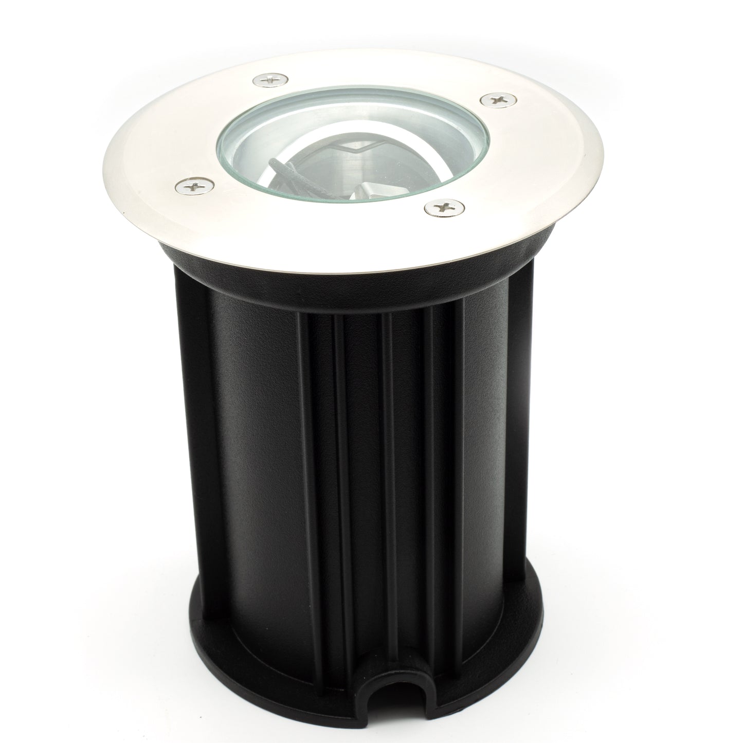 JET Lighting Satin Nickel In‑Ground Landscape Light – Low Voltage Outdoor Accent Lighting
