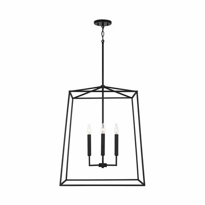 Hanging Light Matte Black (MB) Thea 4 Light Lantern Foyer 537643MB Image