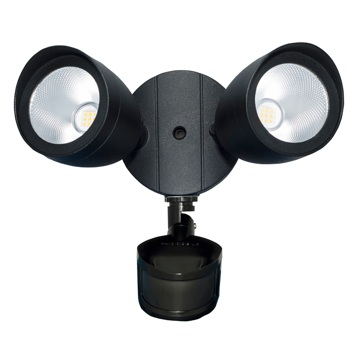Round Twin Head LED Motion Sensor Security Light