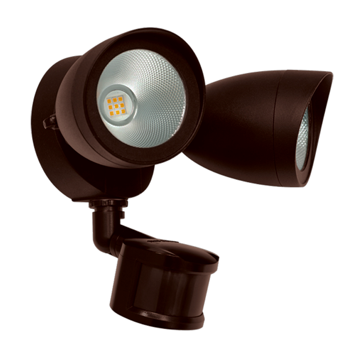 Round Twin Head LED Motion Sensor Security Light