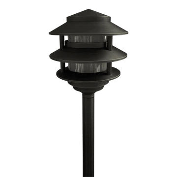 Path Light Cast Brass Pagoda LED Pathway Light Low Voltage Image