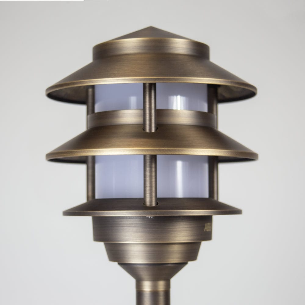 Path Light Cast Brass Pagoda LED Pathway Light Low Voltage Image