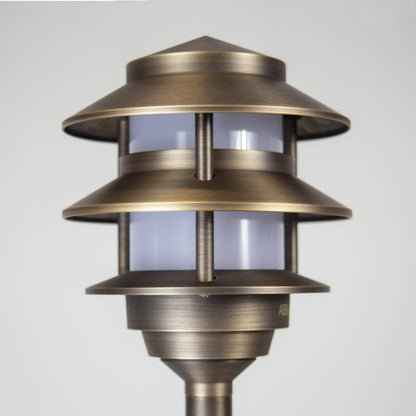 Path Light Cast Brass Pagoda LED Pathway Light Low Voltage Image