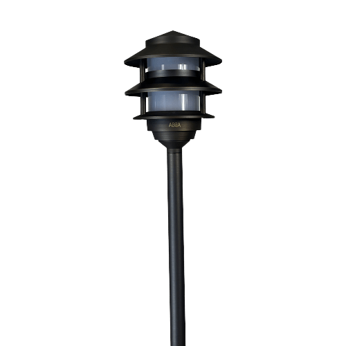 Path Light Cast Brass Pagoda LED Pathway Light Low Voltage Image