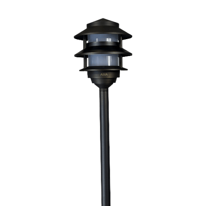 Path Light Cast Brass Pagoda LED Pathway Light Low Voltage Image