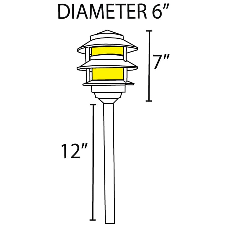 Path Light Cast Brass Pagoda LED Pathway Light Low Voltage Image