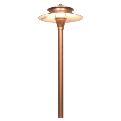 Path Light None PLB04 Two Tier Brass LED Pagoda Low Voltage Path Light PLB04 Image
