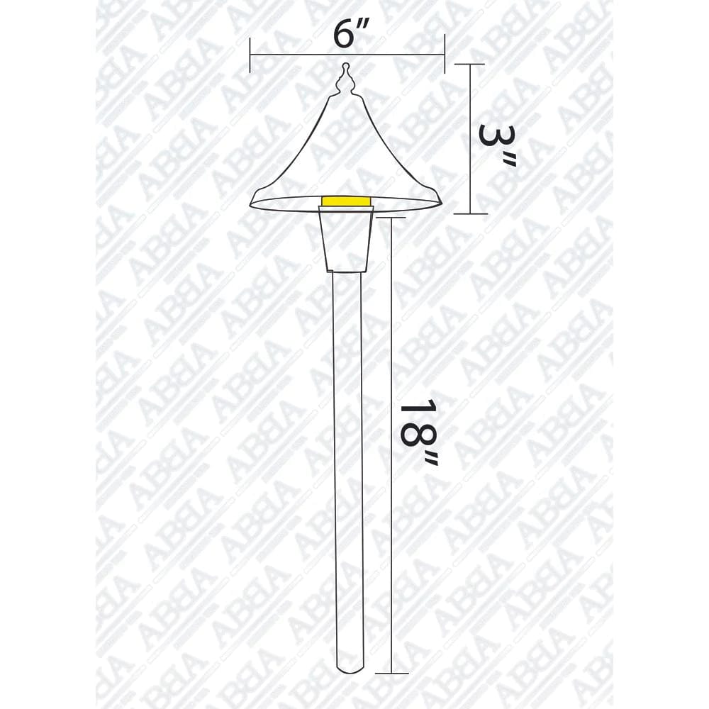 Path Light Brass Cone Led Pathway Light Low Voltage PLB09 Image