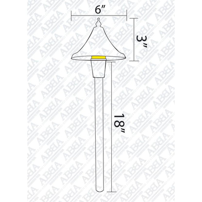 Path Light Brass Cone Led Pathway Light Low Voltage PLB09 Image