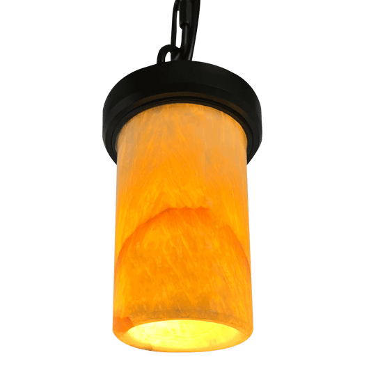 Pendant Light Marble and Steel Cylinder Pendant Light HLS70 Image